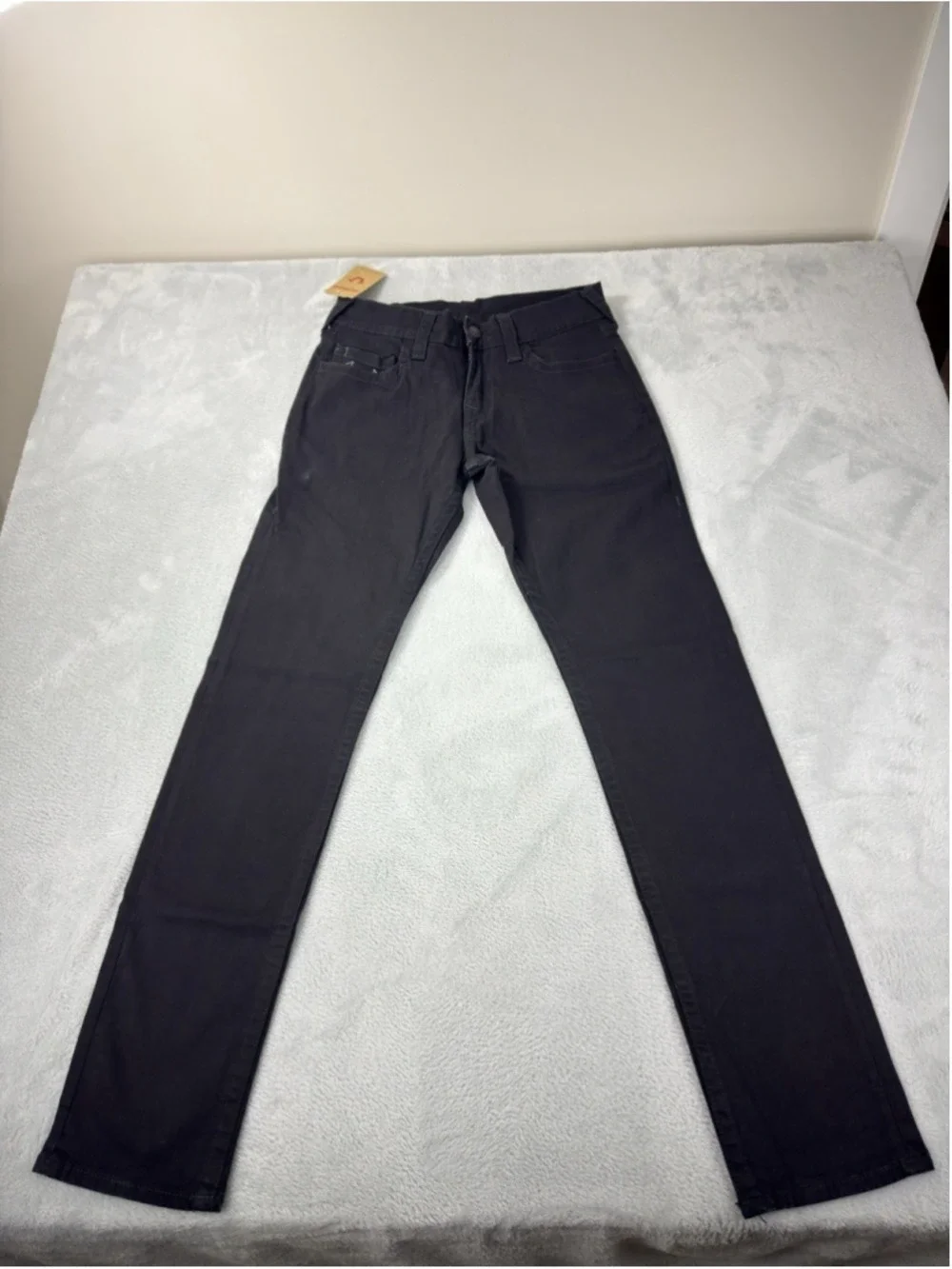 True Religion NWT Men's Size 30 W X 34 L Blk Zipper Fly Denim Jeans Embroidered